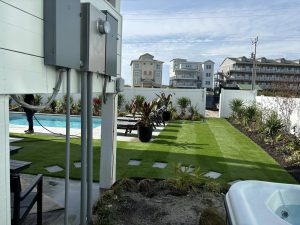 Artificial grass around pool in Wilmington NC