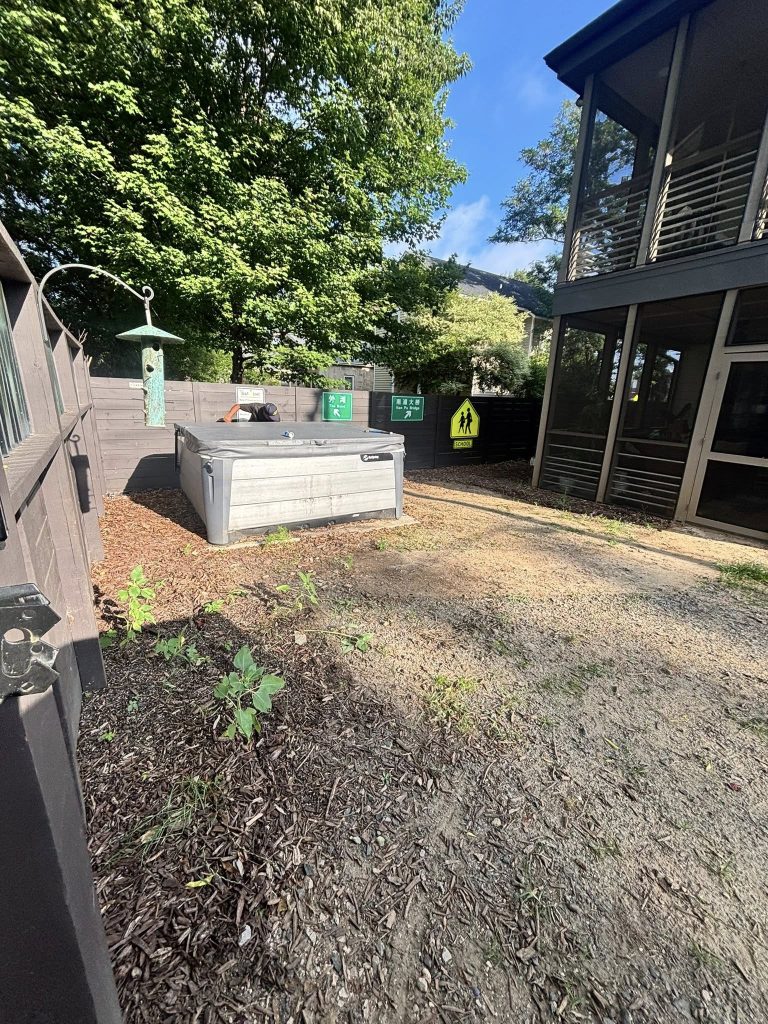 Before our turf install with drainage issues and cannot grow grass