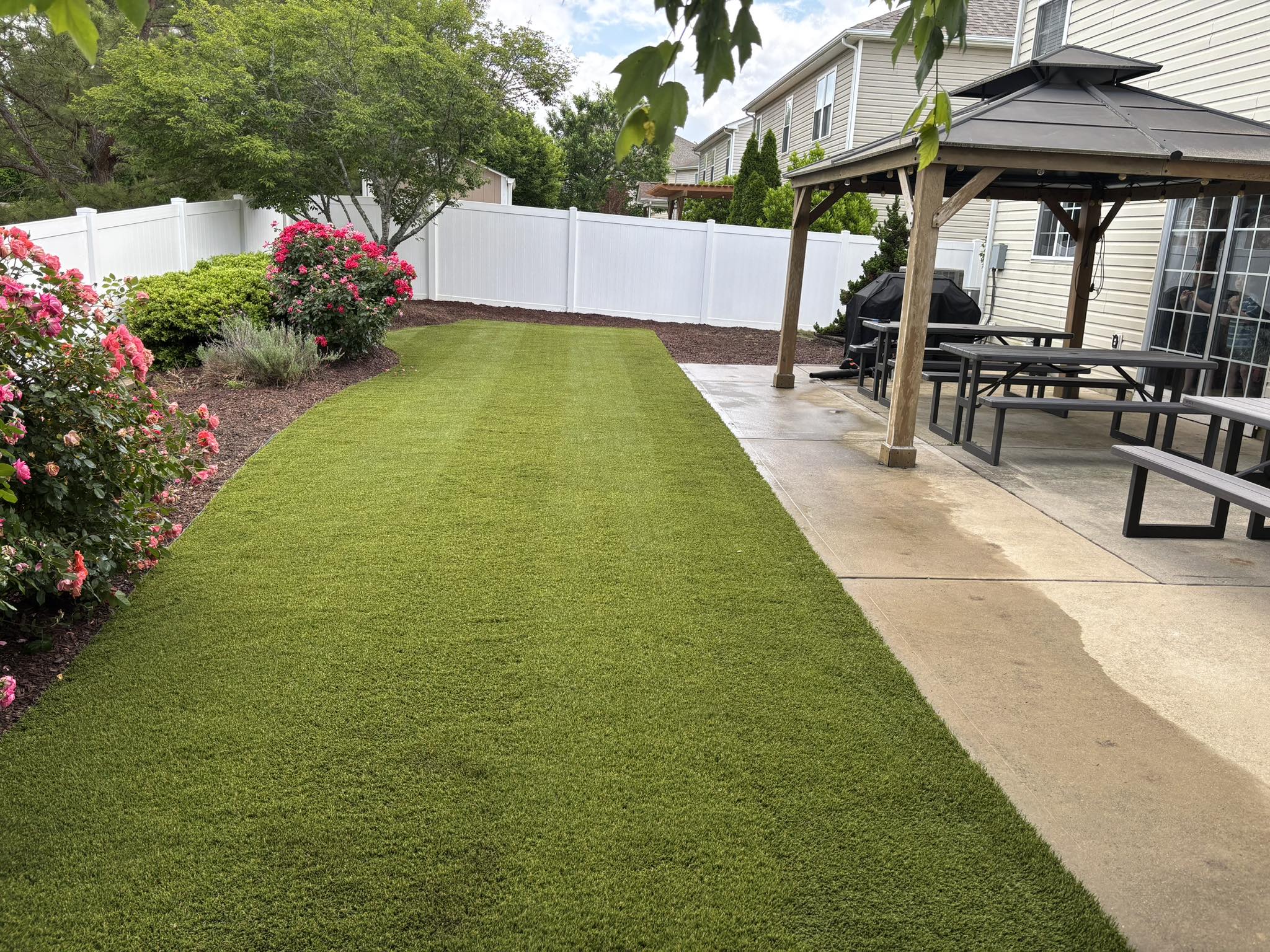 Artificial turf installation in Wake Forest NC