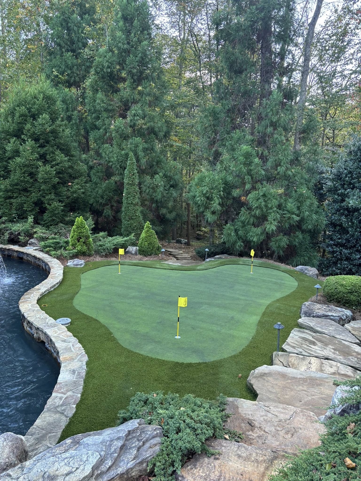 Artificial turf synthetic lawn installation in Chapel Hill NC