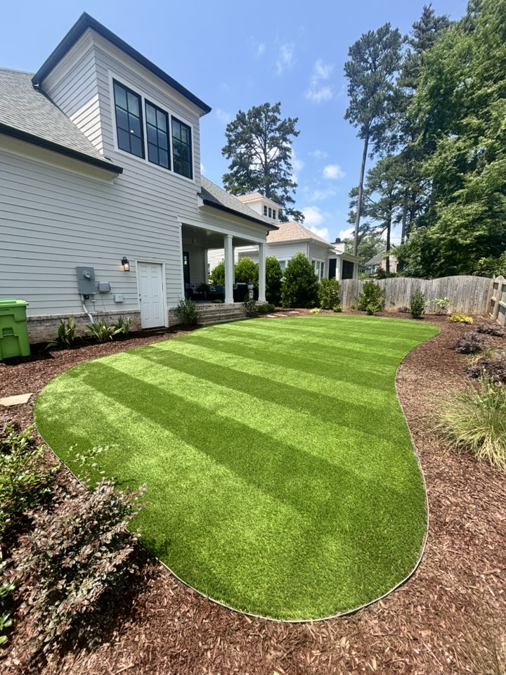 Synthetic lawn installation Clayton NC